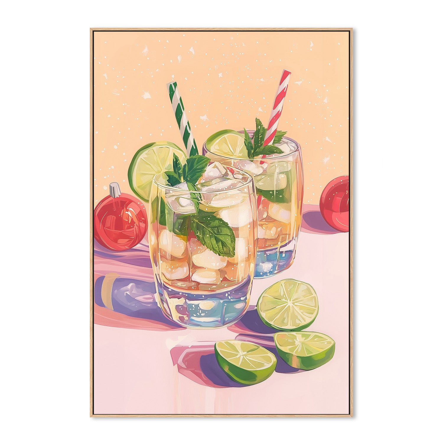 wall-art-print-canvas-poster-framed-Mojito Summer Cocktails with Lime and Mint , By Melloi Art Prints-4
