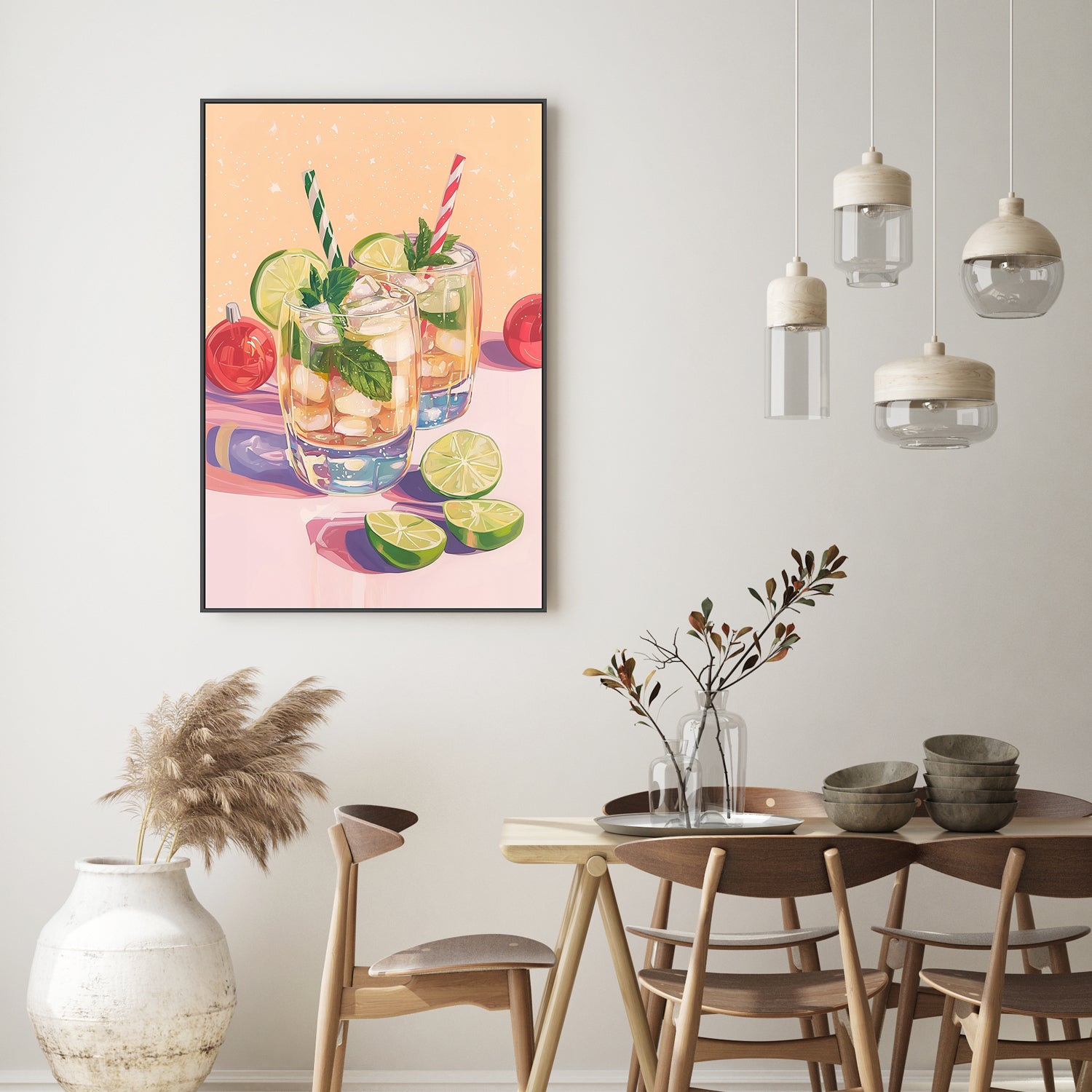wall-art-print-canvas-poster-framed-Mojito Summer Cocktails with Lime and Mint , By Melloi Art Prints-7