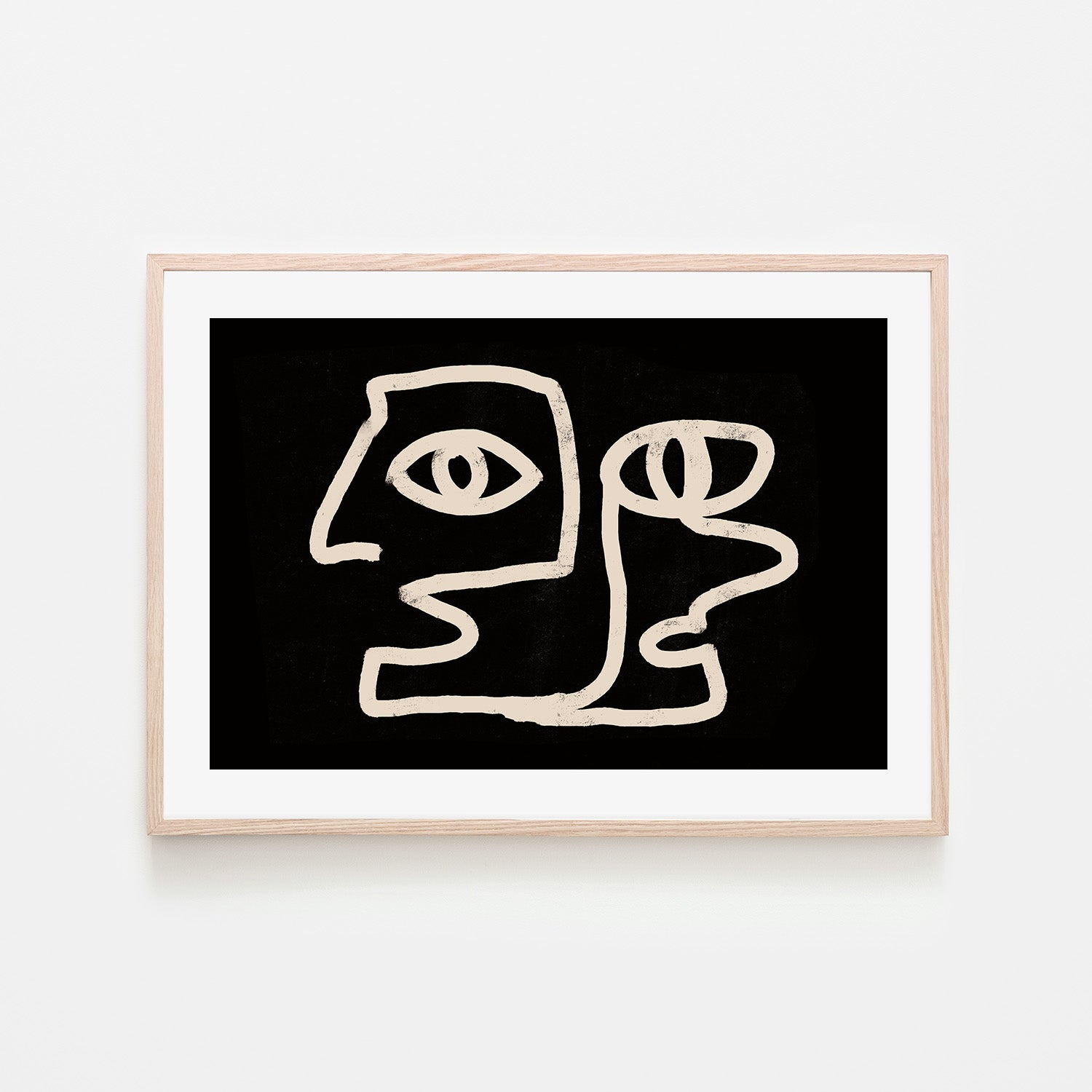 wall-art-print-canvas-poster-framed-Monochrome Abstract Mask , By Sharyn Bursic-6