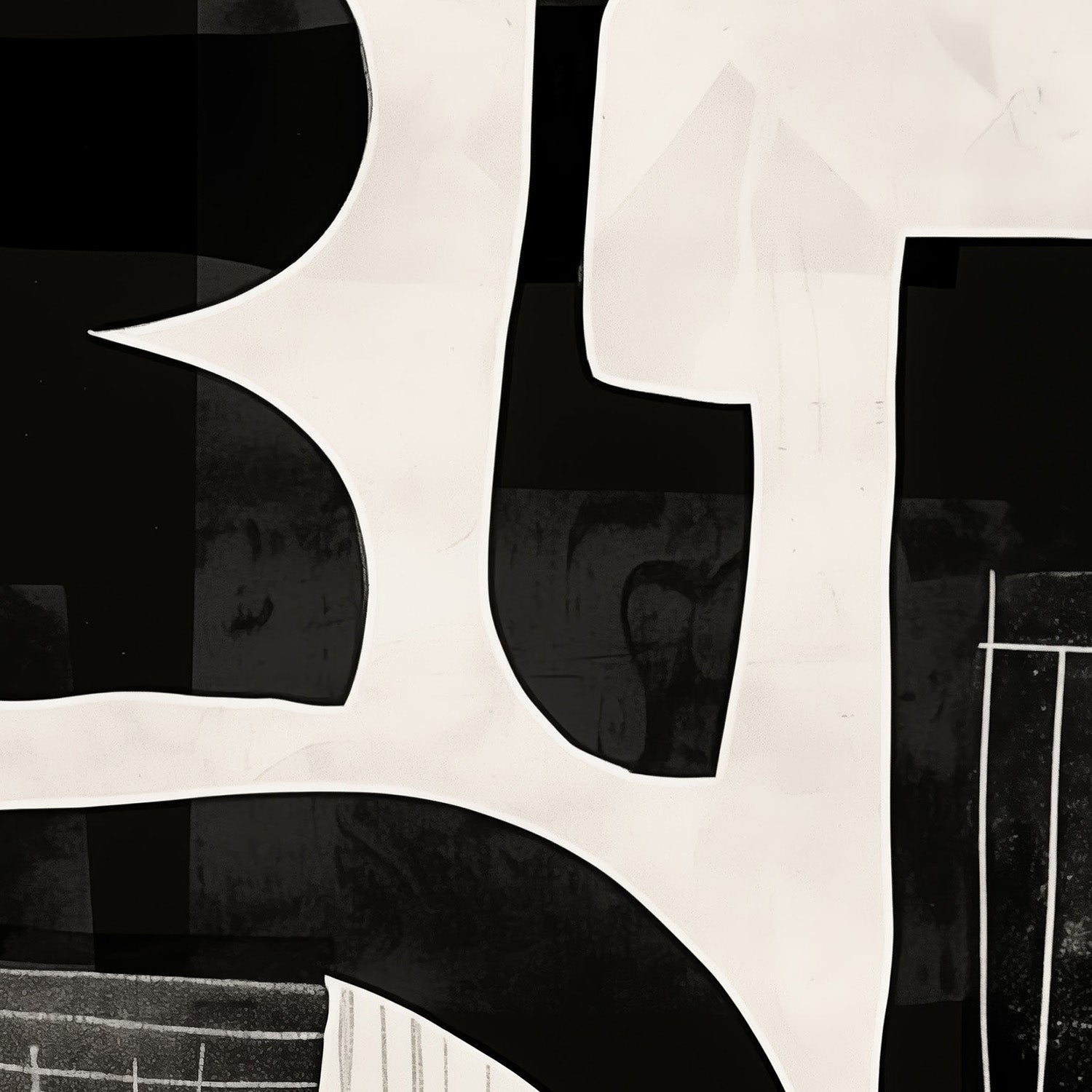 wall-art-print-canvas-poster-framed-Monochrome Abstract, Style B-10