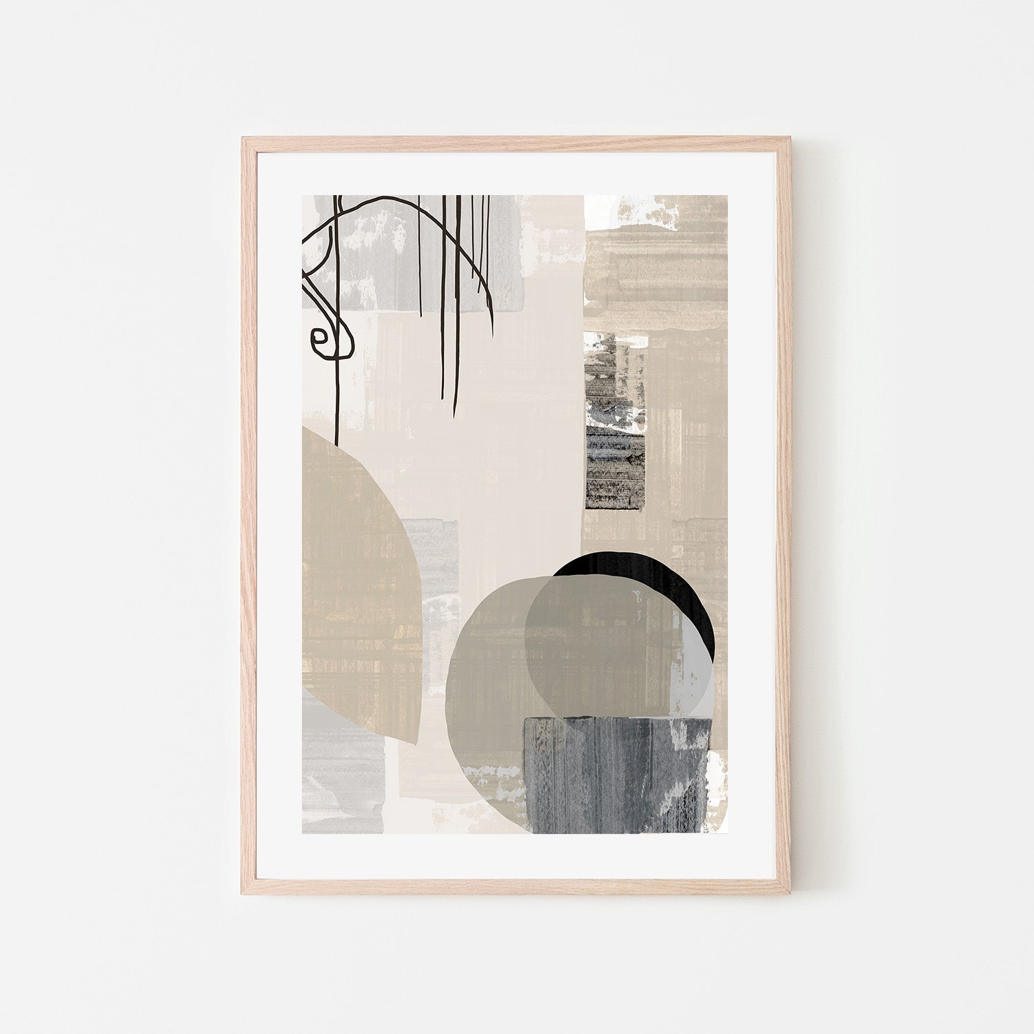 wall-art-print-canvas-poster-framed-Monochrome Fluidity-6