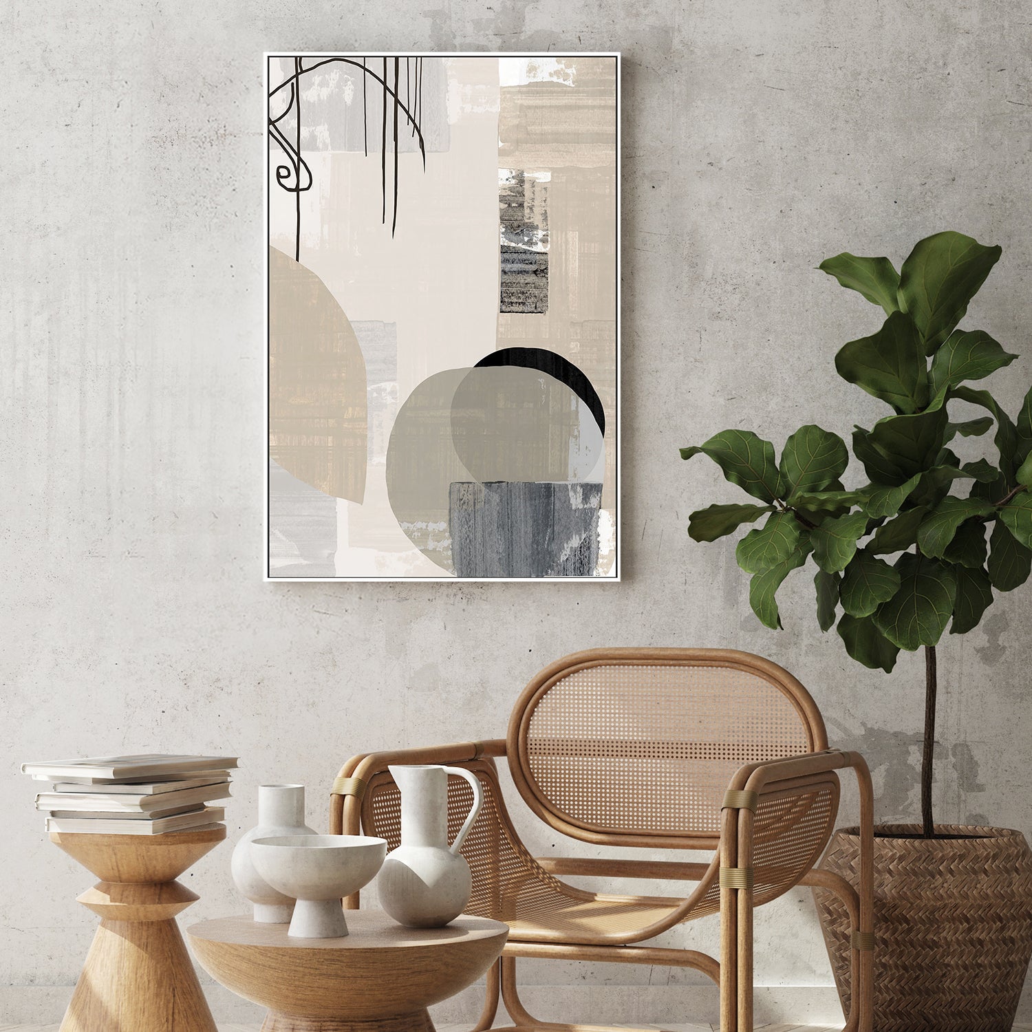 wall-art-print-canvas-poster-framed-Monochrome Fluidity-7