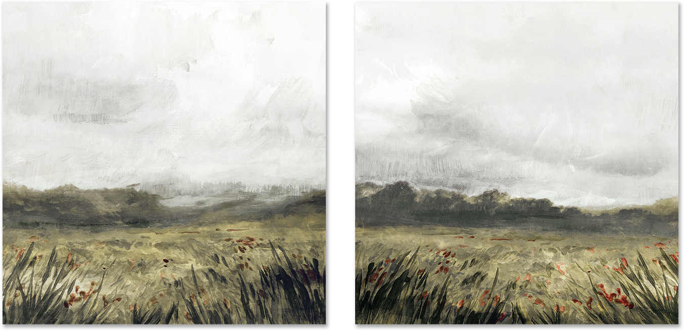 wall-art-print-canvas-poster-framed-Moody Landscape, Style A & B, Set Of 2 , By Nina Blue-1
