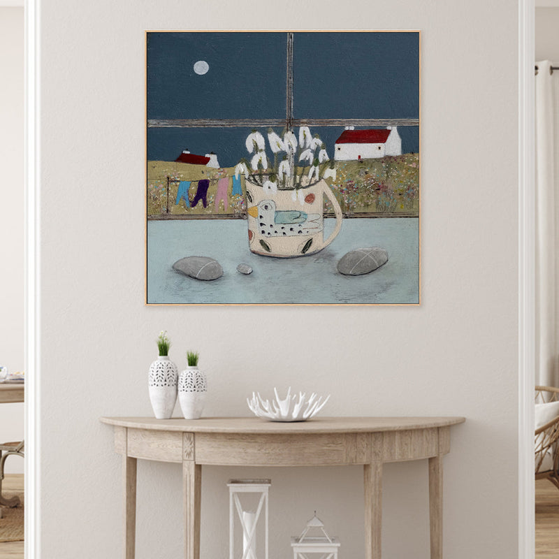 wall-art-print-canvas-poster-framed-Moonlight Snowdrops , By Louise O'hara-2