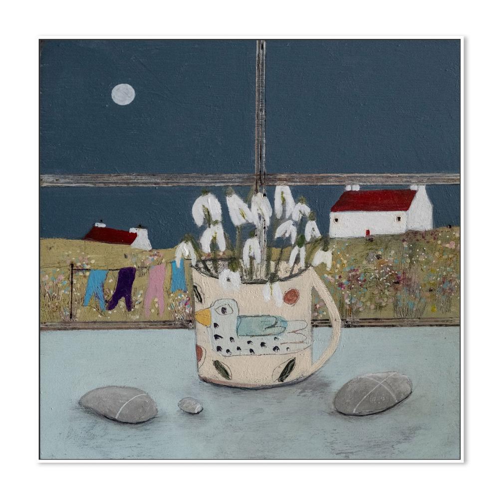 wall-art-print-canvas-poster-framed-Moonlight Snowdrops , By Louise O'hara-5