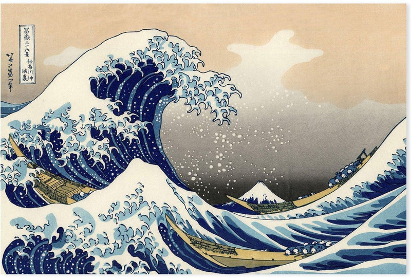 wall-art-print-canvas-poster-framed-Mount Fuji Seen Below a Wave at Kanagawa-by-Katsushika Hokusai-Gioia Wall Art