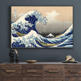 wall-art-print-canvas-poster-framed-Mount Fuji Seen Below a Wave at Kanagawa-by-Katsushika Hokusai-Gioia Wall Art