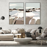 wall-art-print-canvas-poster-framed-Mountain Melodies, Style A & B, Set Of 2 , By Nikita Jariwala-GIOIA-WALL-ART