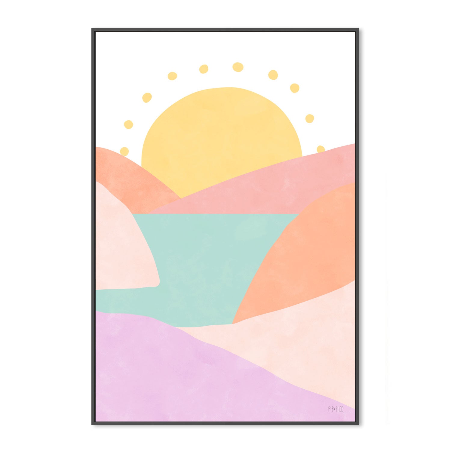 wall-art-print-canvas-poster-framed-Mountain Sunset Pastel , By Pip and Phee-3