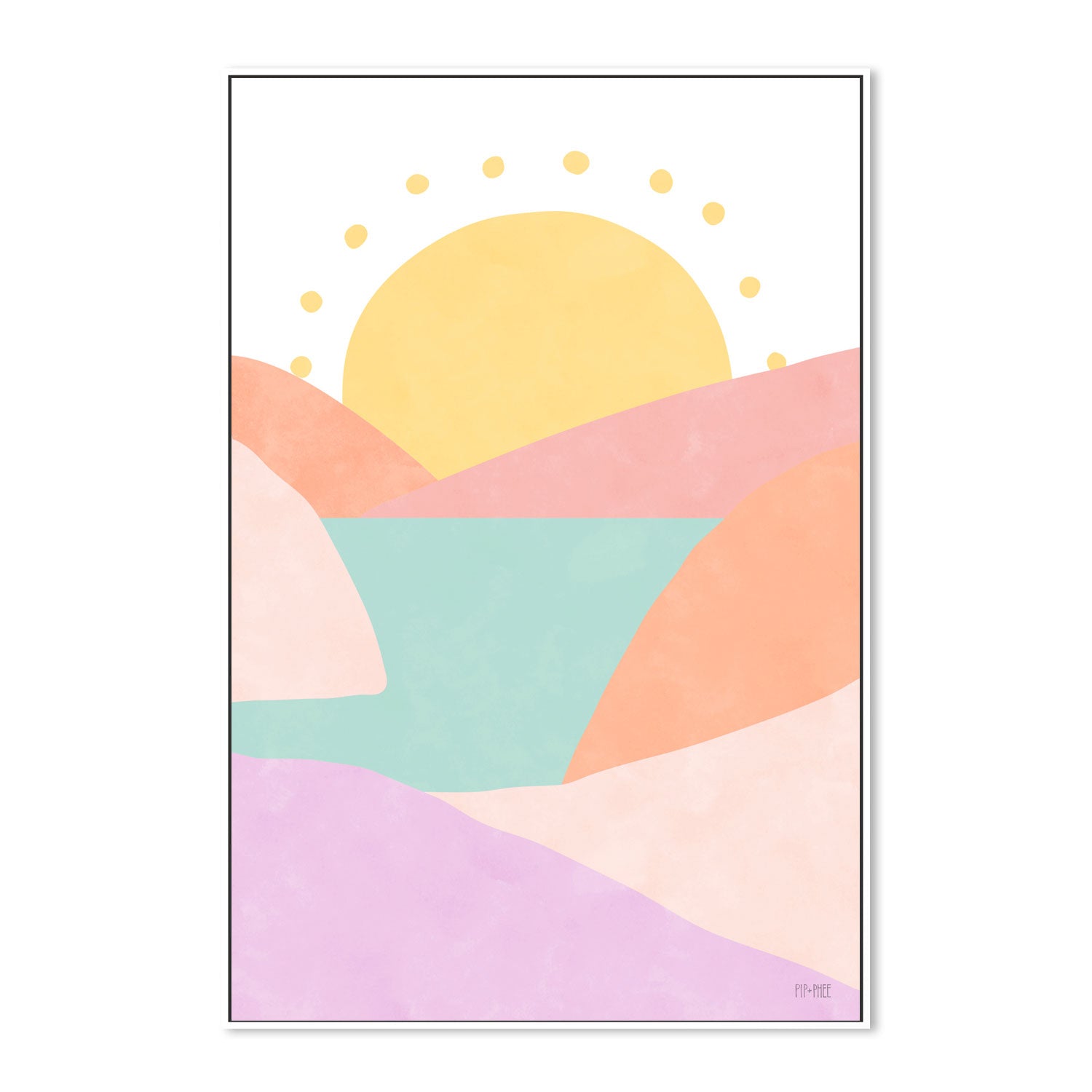 wall-art-print-canvas-poster-framed-Mountain Sunset Pastel , By Pip and Phee-5
