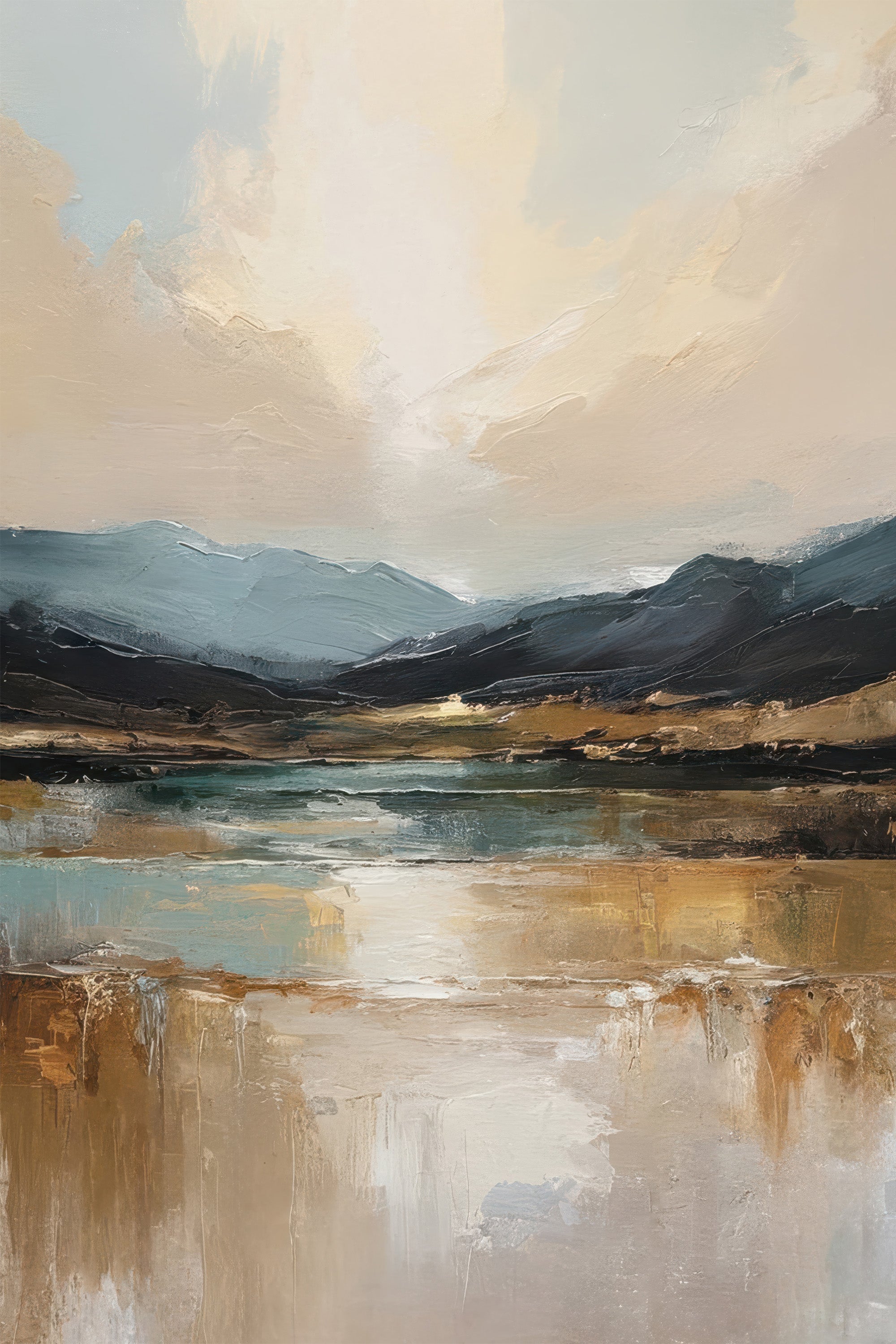 wall-art-print-canvas-poster-framed-mountain valley at dawn-1