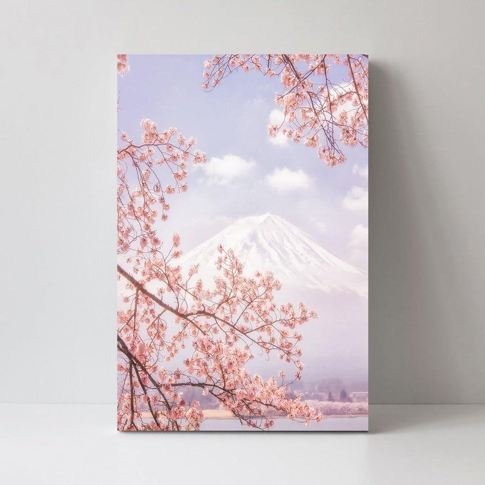 wall-art-print-canvas-poster-framed-Mt. Fuji In The Cherry Blossoms, By Makiko Samejima-by-Plus X Studio-Gioia Wall Art