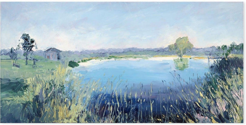 wall-art-print-canvas-poster-framed-Mudgee Vineyard Dam-by-Meredith Howse-Gioia Wall Art