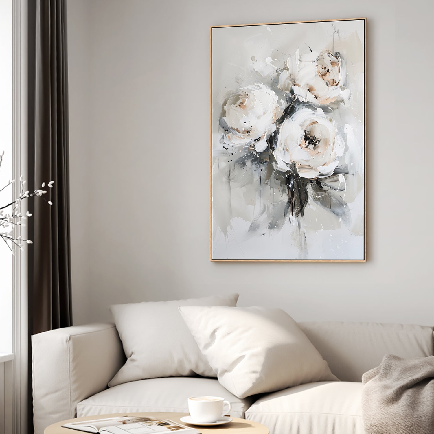 wall-art-print-canvas-poster-framed-Muted Roses , Style A-2