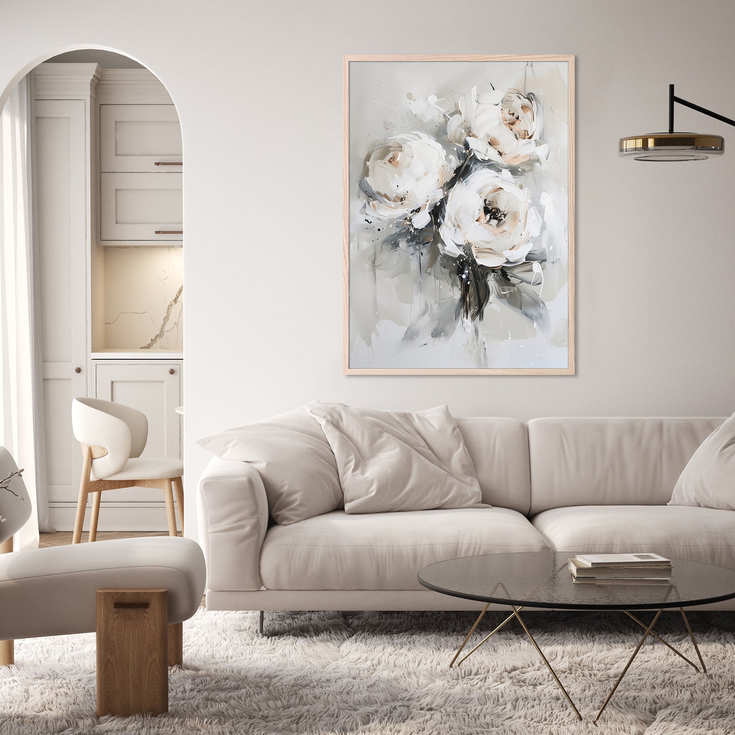 wall-art-print-canvas-poster-framed-Muted Roses , Style A-8