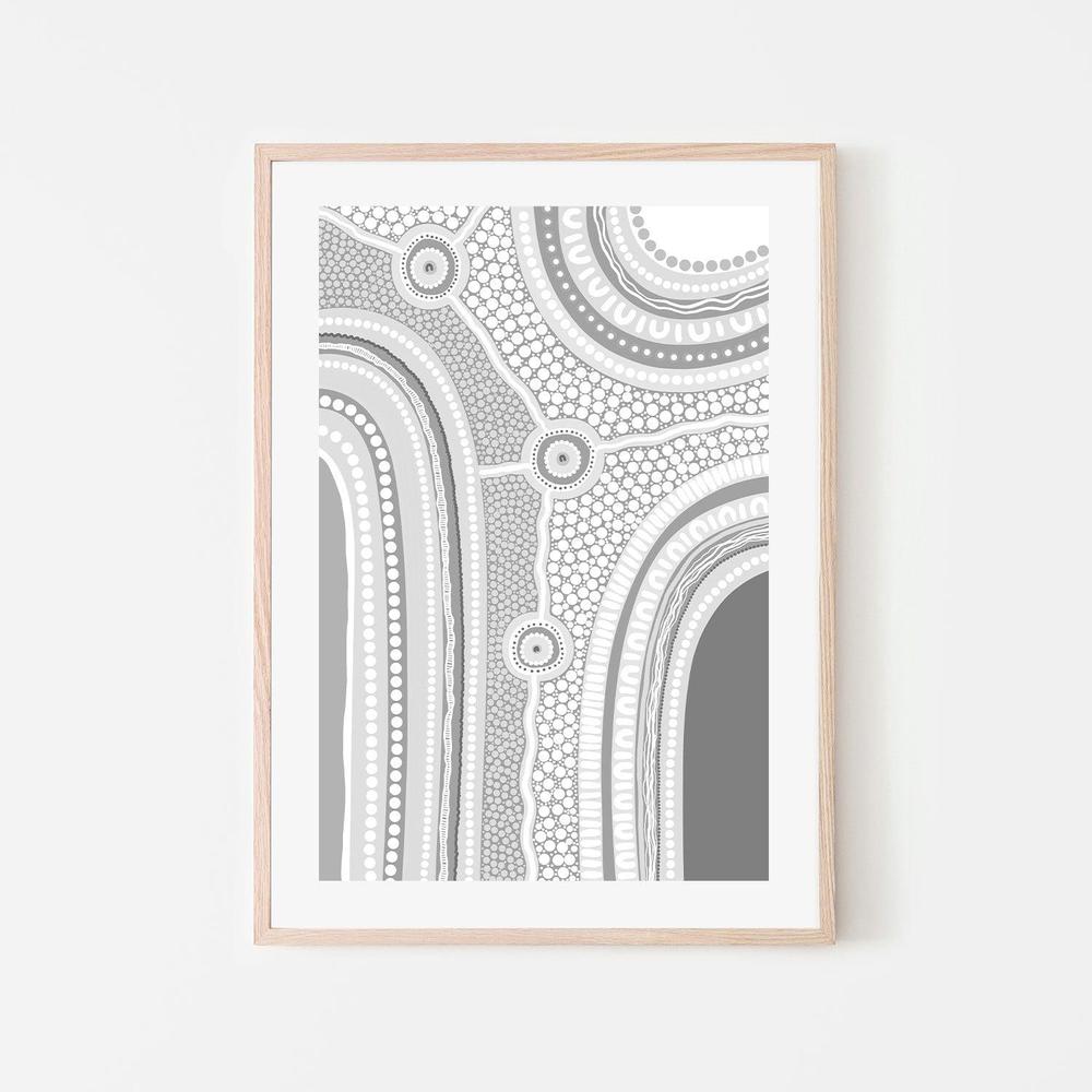 wall-art-print-canvas-poster-framed-My 3 Pathways, Monotone-by-Leah Cummins-Gioia Wall Art