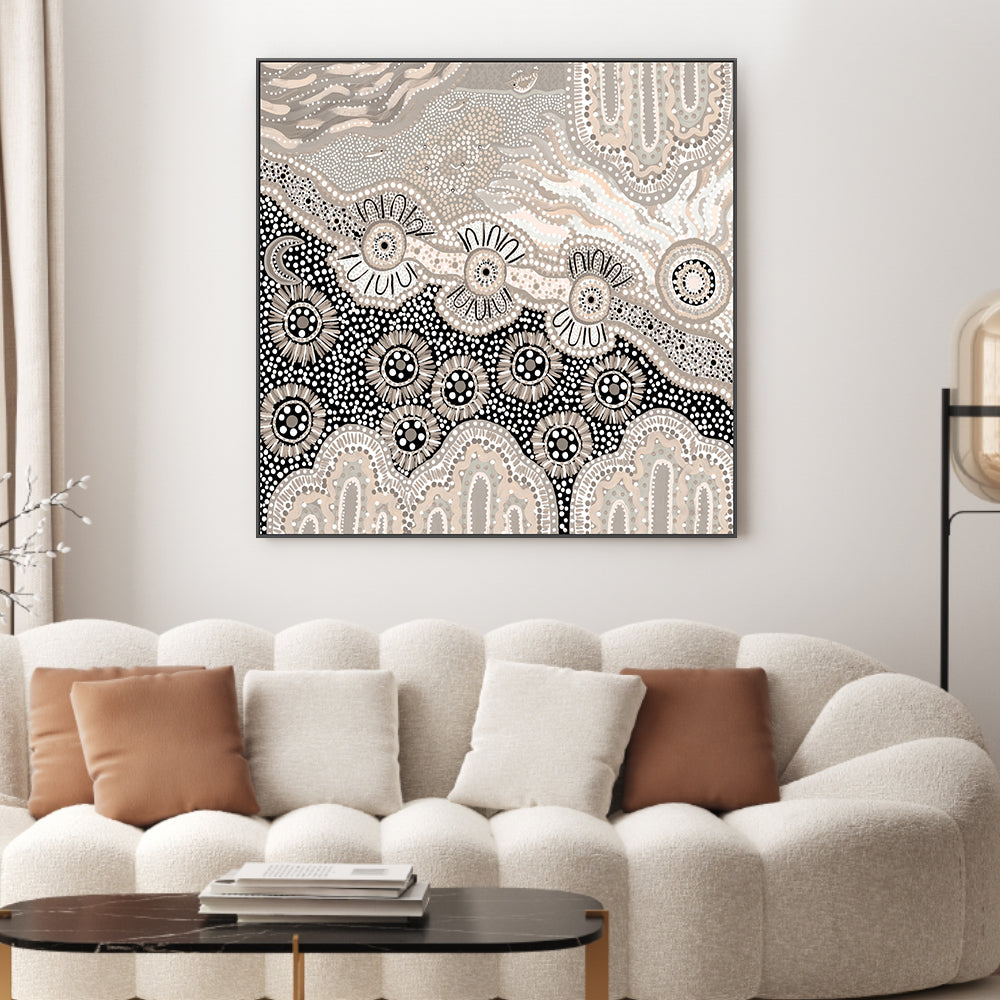wall-art-print-canvas-poster-framed-My Country Home, Soft Brown Tones-2