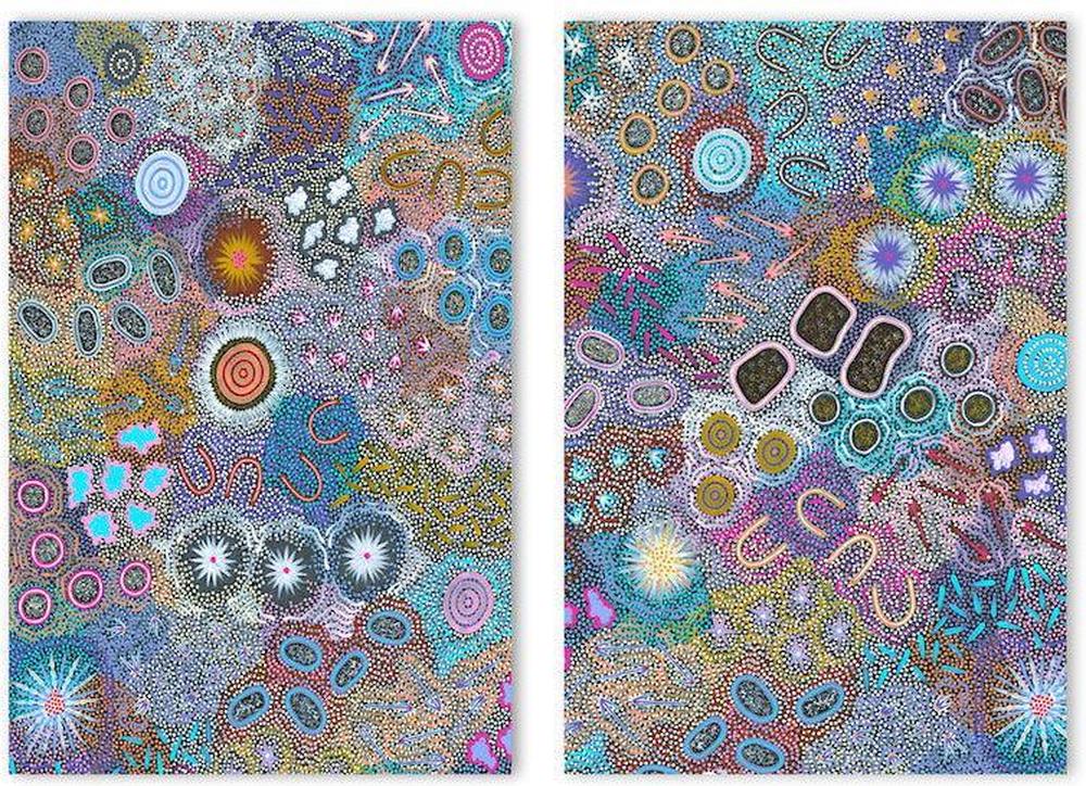 My Grandmother’s Country Set Of 2 By Michelle Possum Nungurrayi Aboriginal Painting Print