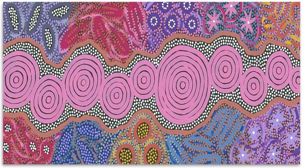 wall-art-print-canvas-poster-framed-My Grandmothers Country, Style D-by-Michelle Possum Nungurrayi-Gioia Wall Art
