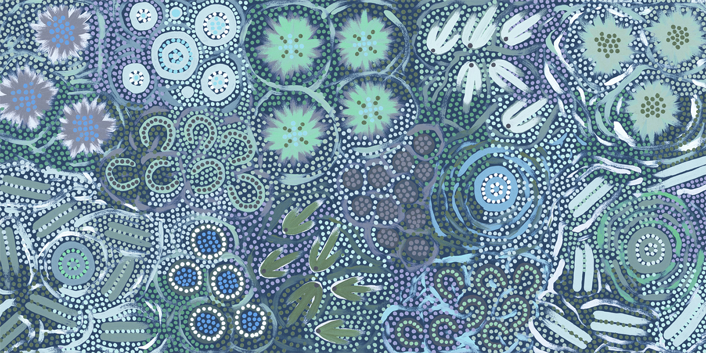 wall-art-print-canvas-poster-framed-My Great Great Grandmothers Land, Greeny Blue Tone , By Azeza Possum-1