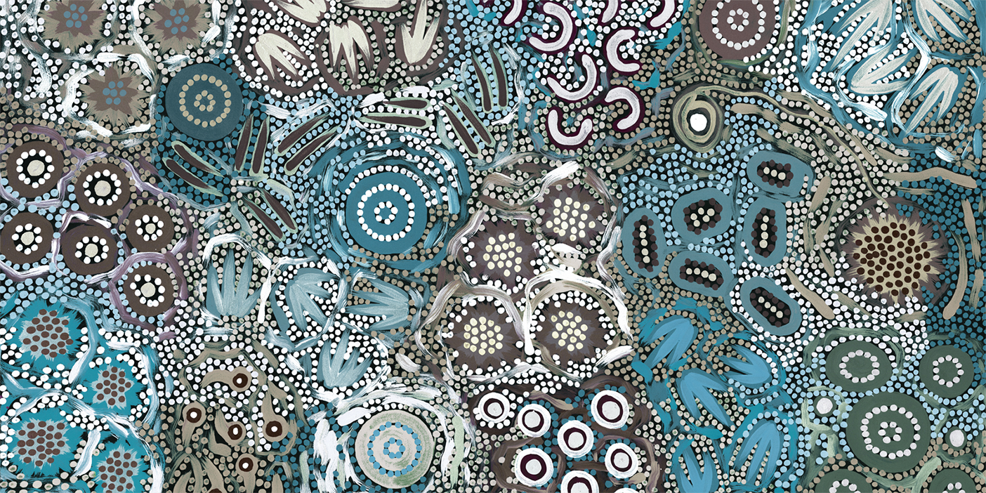 wall-art-print-canvas-poster-framed-My Great Great Grandmothers Land, Style A, Teal Tone , By Azeza Possum-1