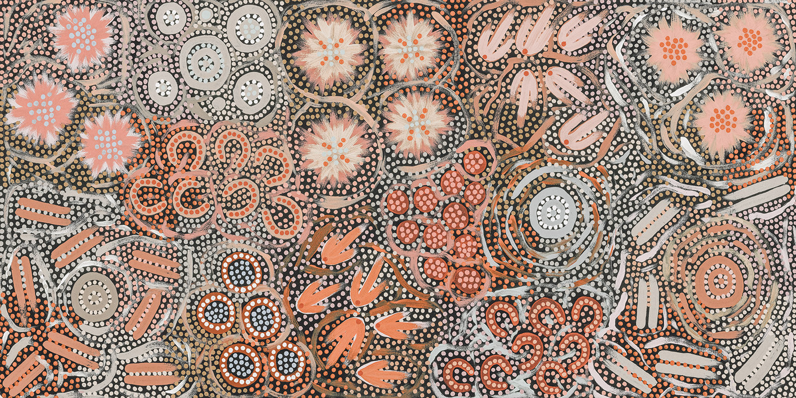 My Great Grandmothers Land Style B Pastel Neutral Colour By Azeza Possum Aboriginal Painting Print