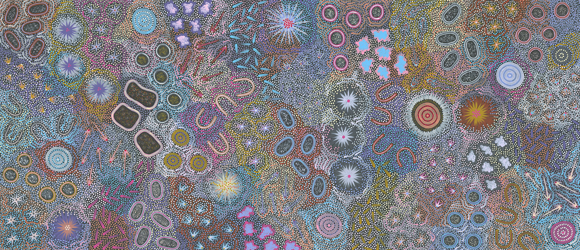 My Great Grandmothers Land Style D Original Colour By Azeza Possum Aboriginal Painting Print