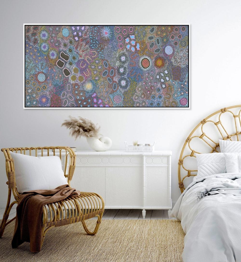 wall-art-print-canvas-poster-framed-My Great Great Grandmothers Land, Style D, Original Colour-by-Azeza Possum-Gioia Wall Art