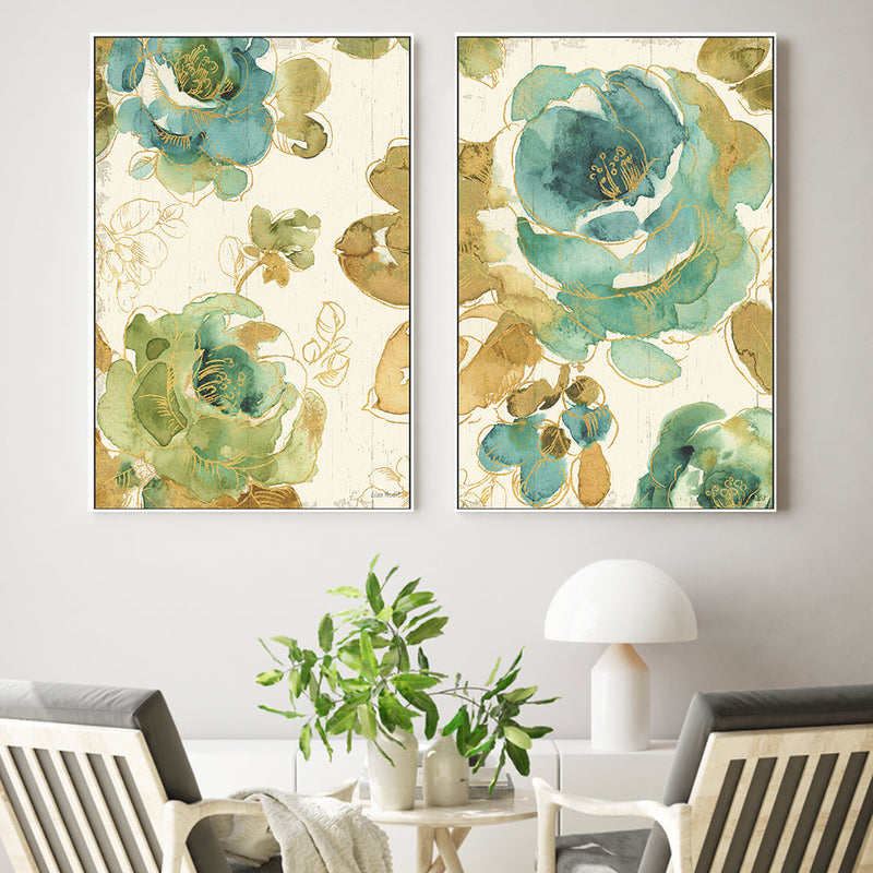 wall-art-print-canvas-poster-framed-My Greenhouse Roses, Style A & B, Set Of 2 , By Lisa Audit-GIOIA-WALL-ART