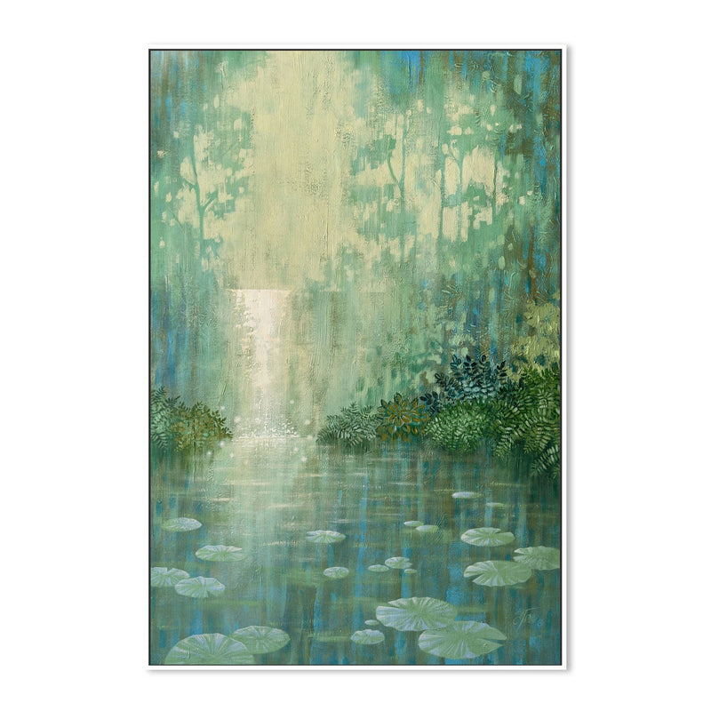 wall-art-print-canvas-poster-framed-Mysterious Waterfall And Water Lily Pond , By Ekaterina Prisich-5