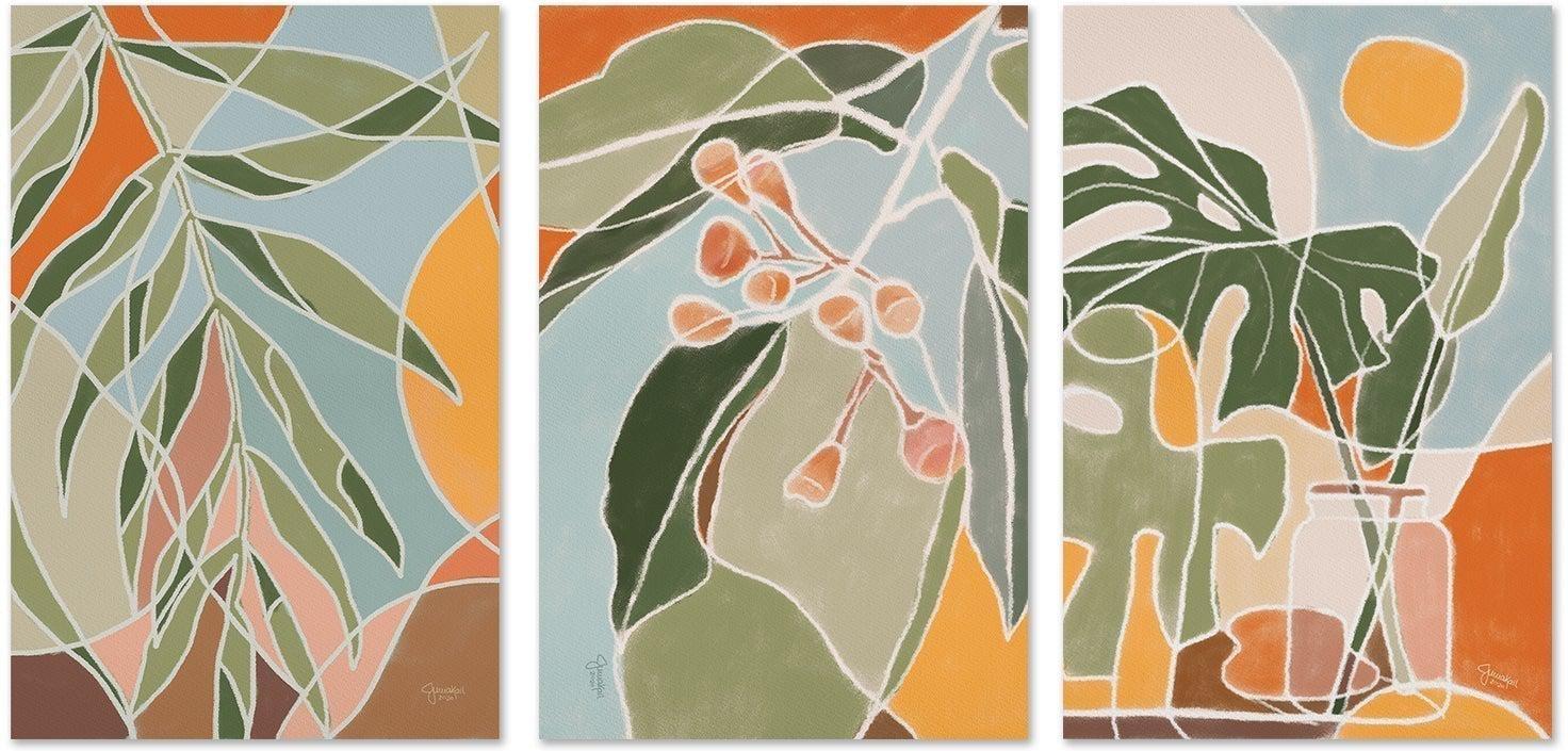 wall-art-print-canvas-poster-framed-Native Botanics, Style A, Set Of 3-by-Junia Kall-Gioia Wall Art