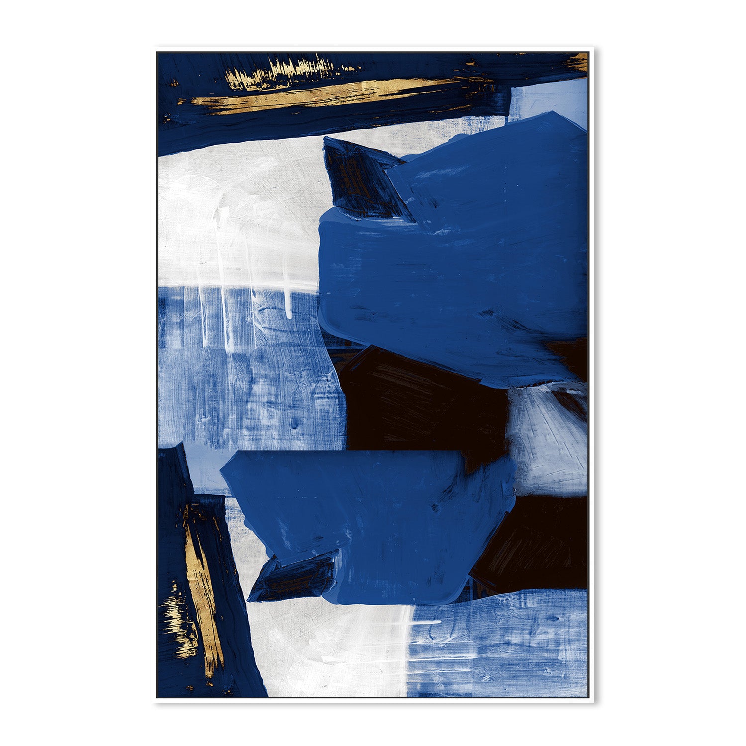 wall-art-print-canvas-poster-framed-Navy Gold Shapes, Style B-5