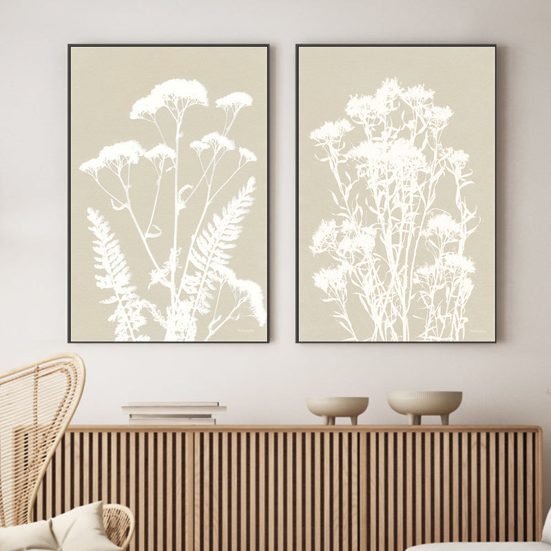 wall-art-print-canvas-poster-framed-Neutral Alpine Flowers, Style A & B, Set Of 2 , By Kathy Ferguson-GIOIA-WALL-ART