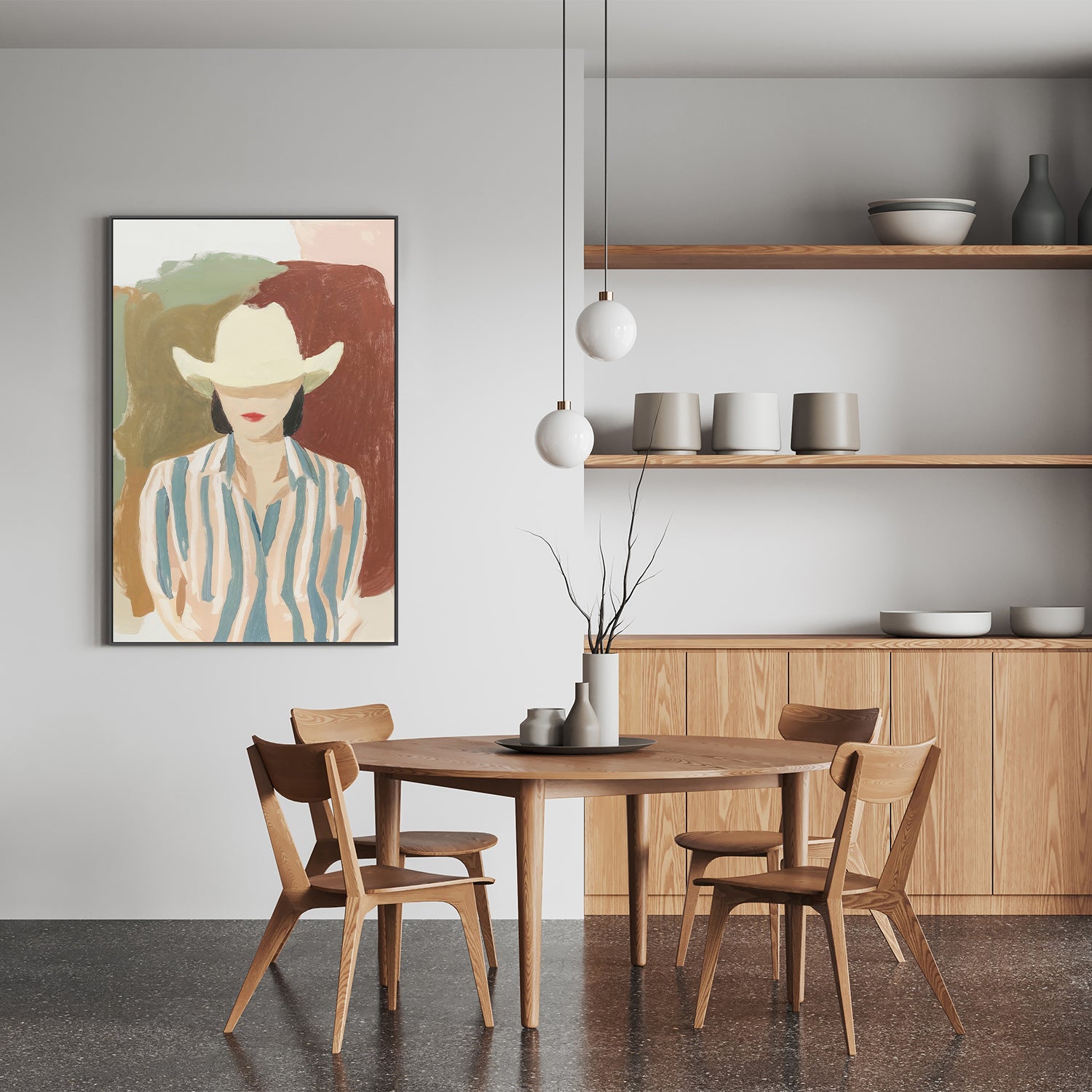 wall-art-print-canvas-poster-framed-Neutral Cow Girl-7