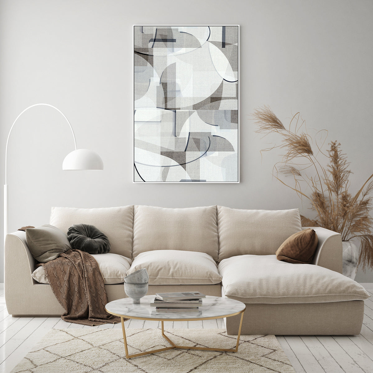 wall-art-print-canvas-poster-framed-Neutral Curves, Style D-7