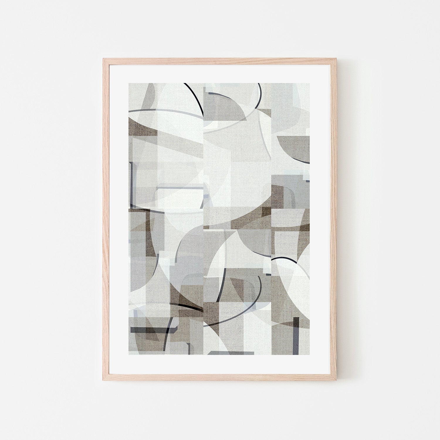 wall-art-print-canvas-poster-framed-Neutral Curves, Style G-6