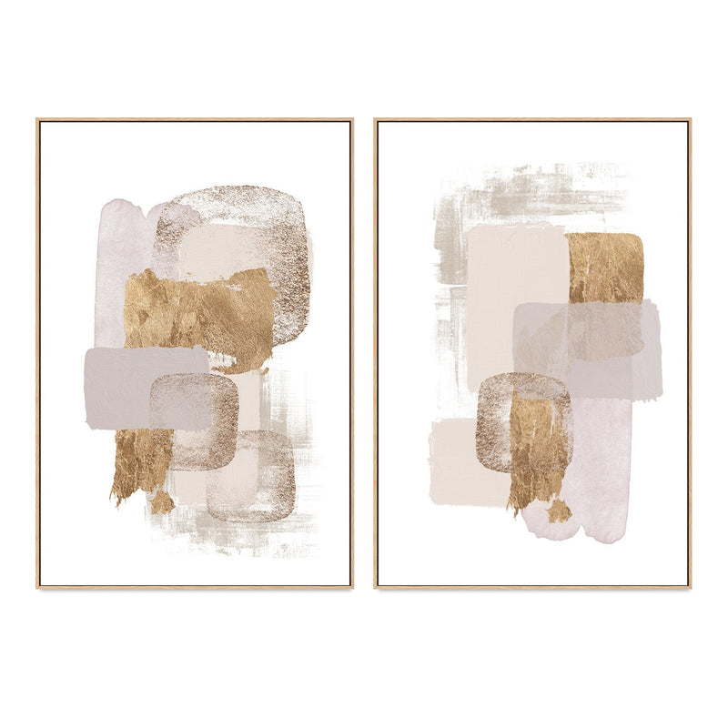 wall-art-print-canvas-poster-framed-Neutral Gold, Style A & B, Set Of 2 , By Sally Ann Moss-GIOIA-WALL-ART