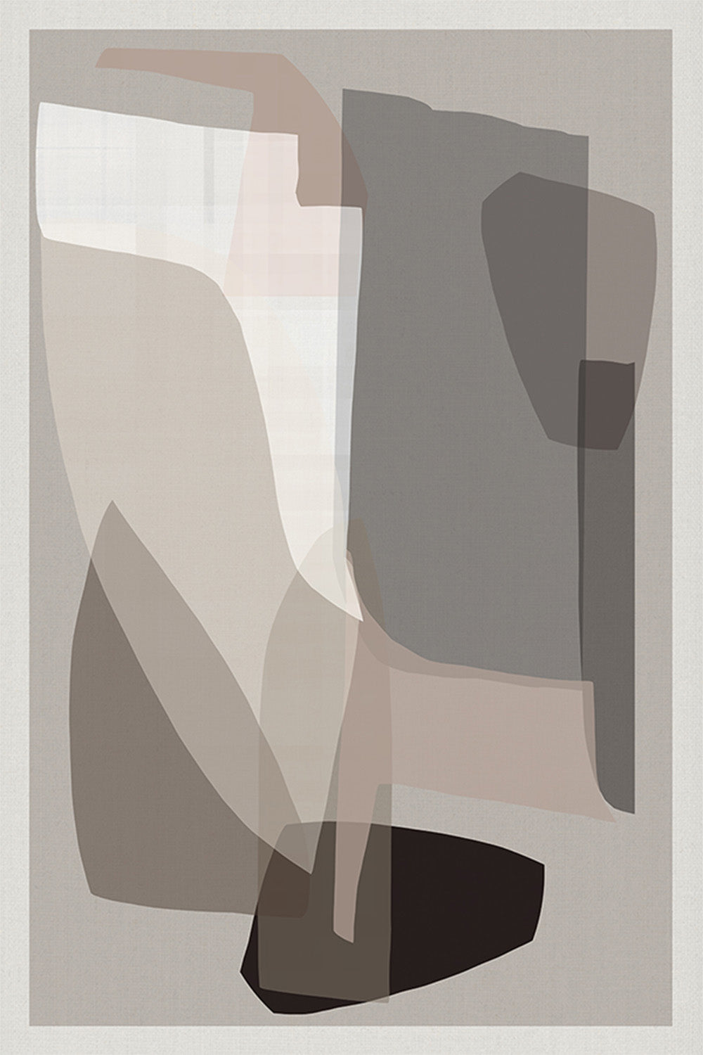 wall-art-print-canvas-poster-framed-Neutral Shapes, Style A-1