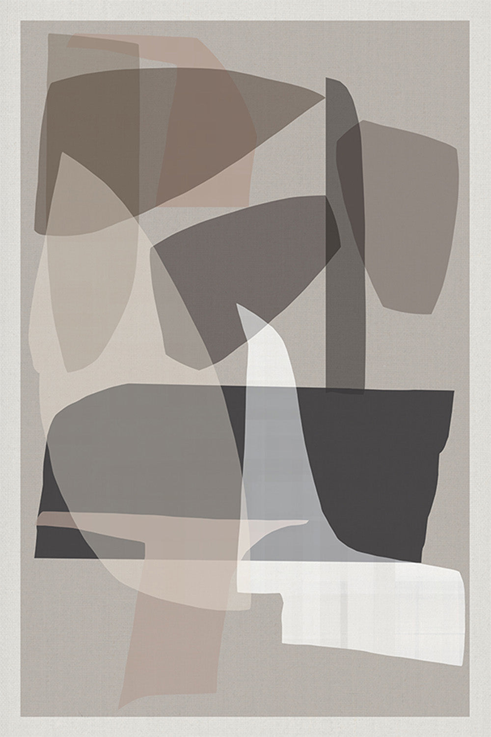 wall-art-print-canvas-poster-framed-Neutral Shapes, Style B-1