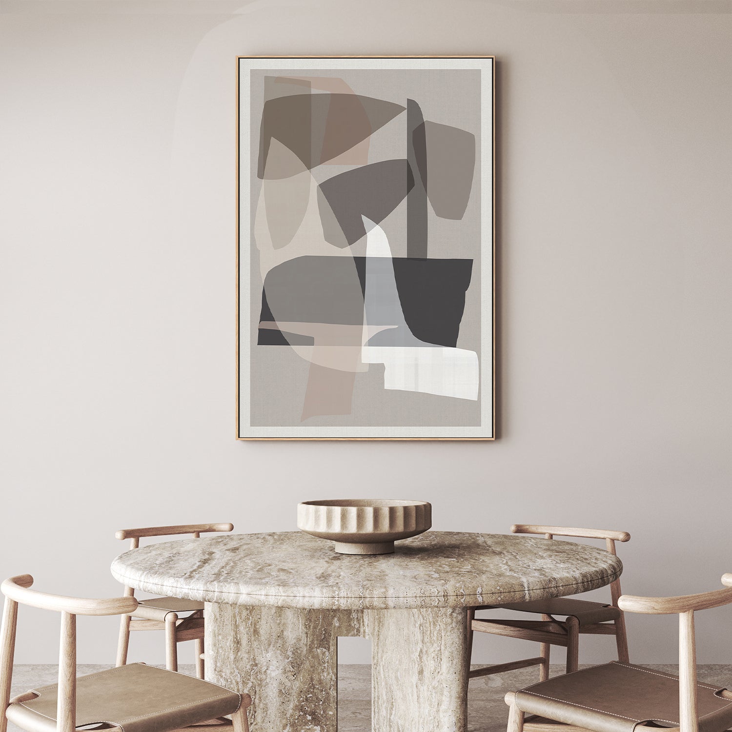 wall-art-print-canvas-poster-framed-Neutral Shapes, Style B-2