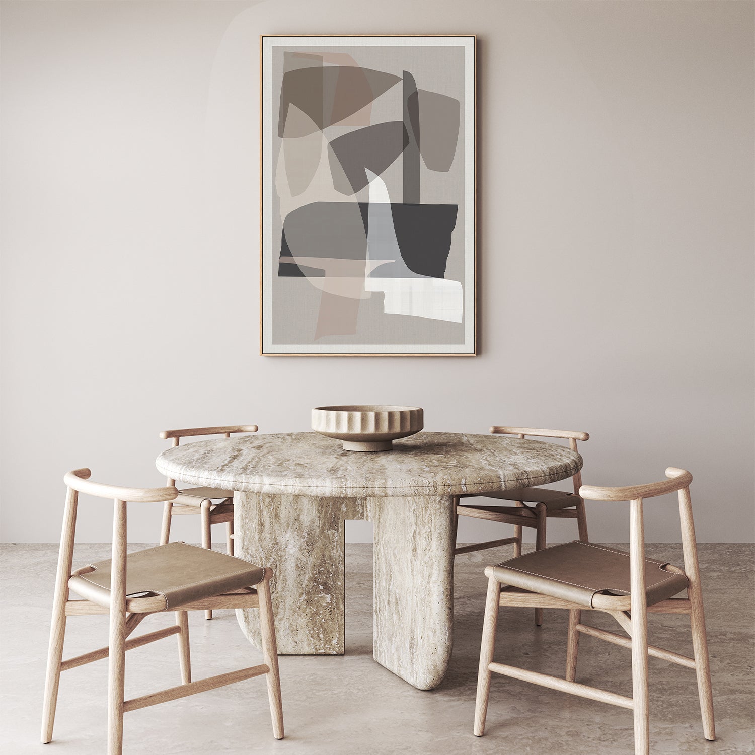 wall-art-print-canvas-poster-framed-Neutral Shapes, Style B-7