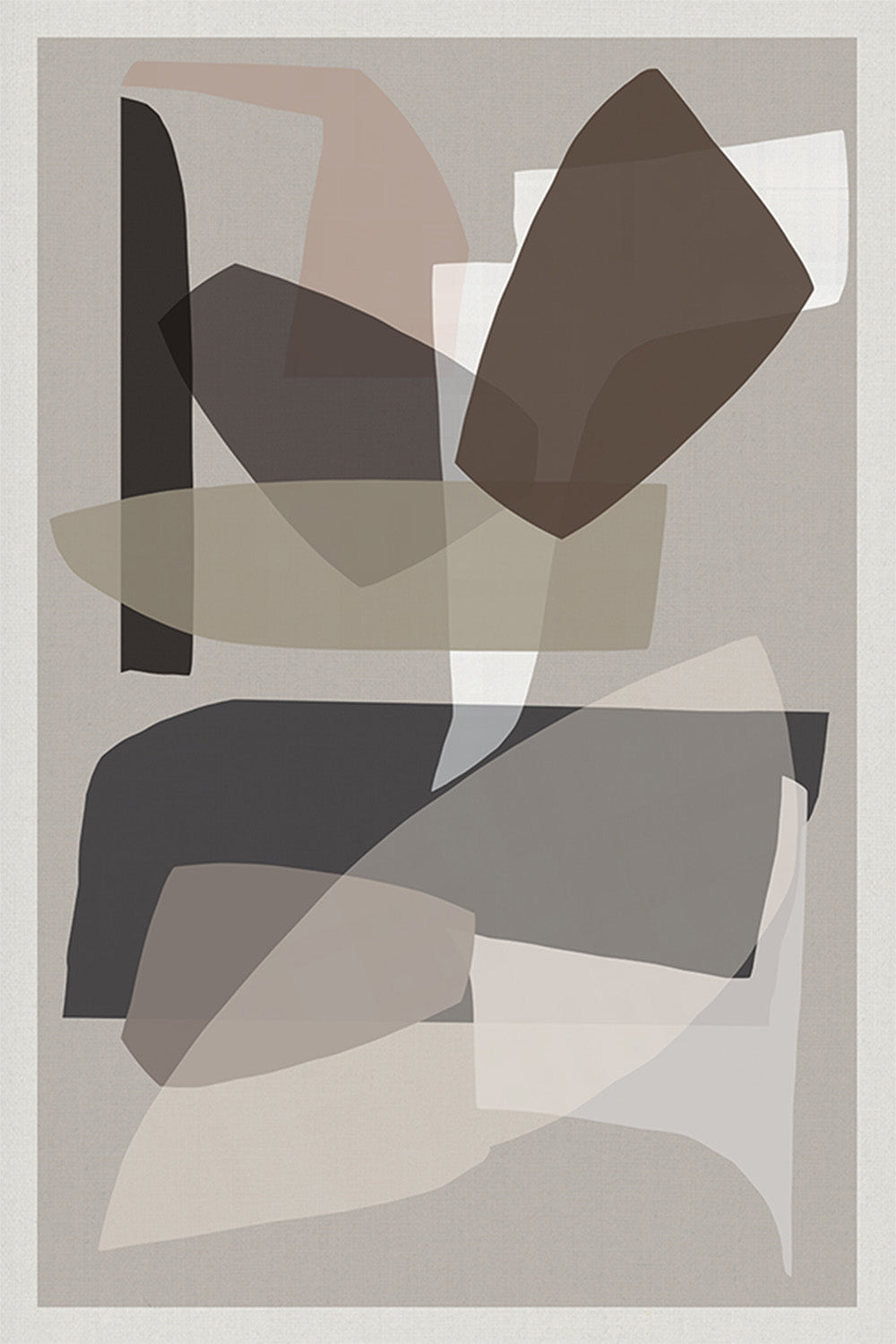 wall-art-print-canvas-poster-framed-Neutral Shapes, Style C-1