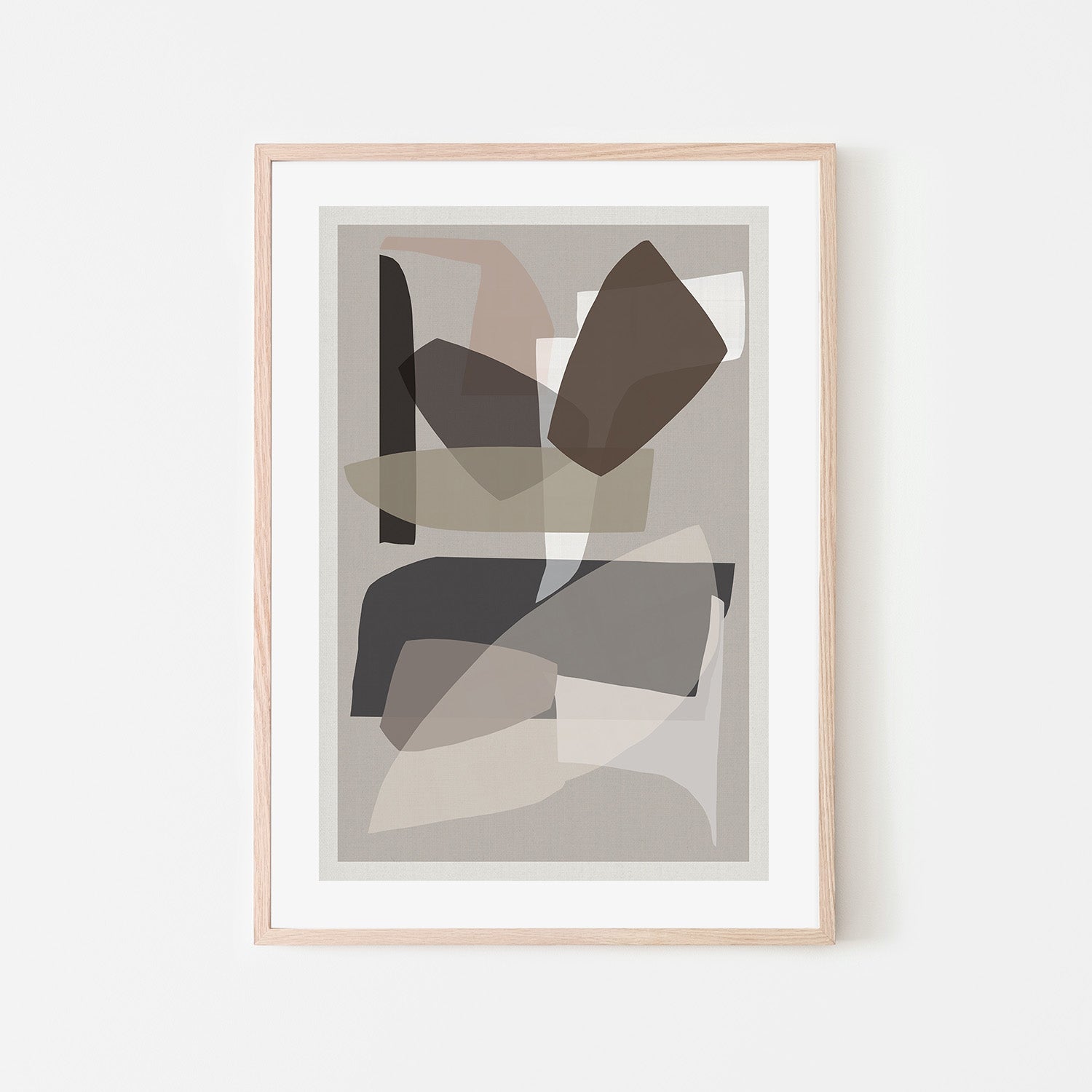 wall-art-print-canvas-poster-framed-Neutral Shapes, Style C-6