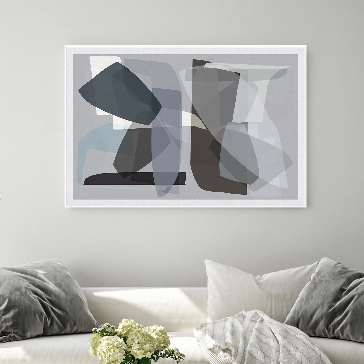 wall-art-print-canvas-poster-framed-Neutral Shapes, Style D-2