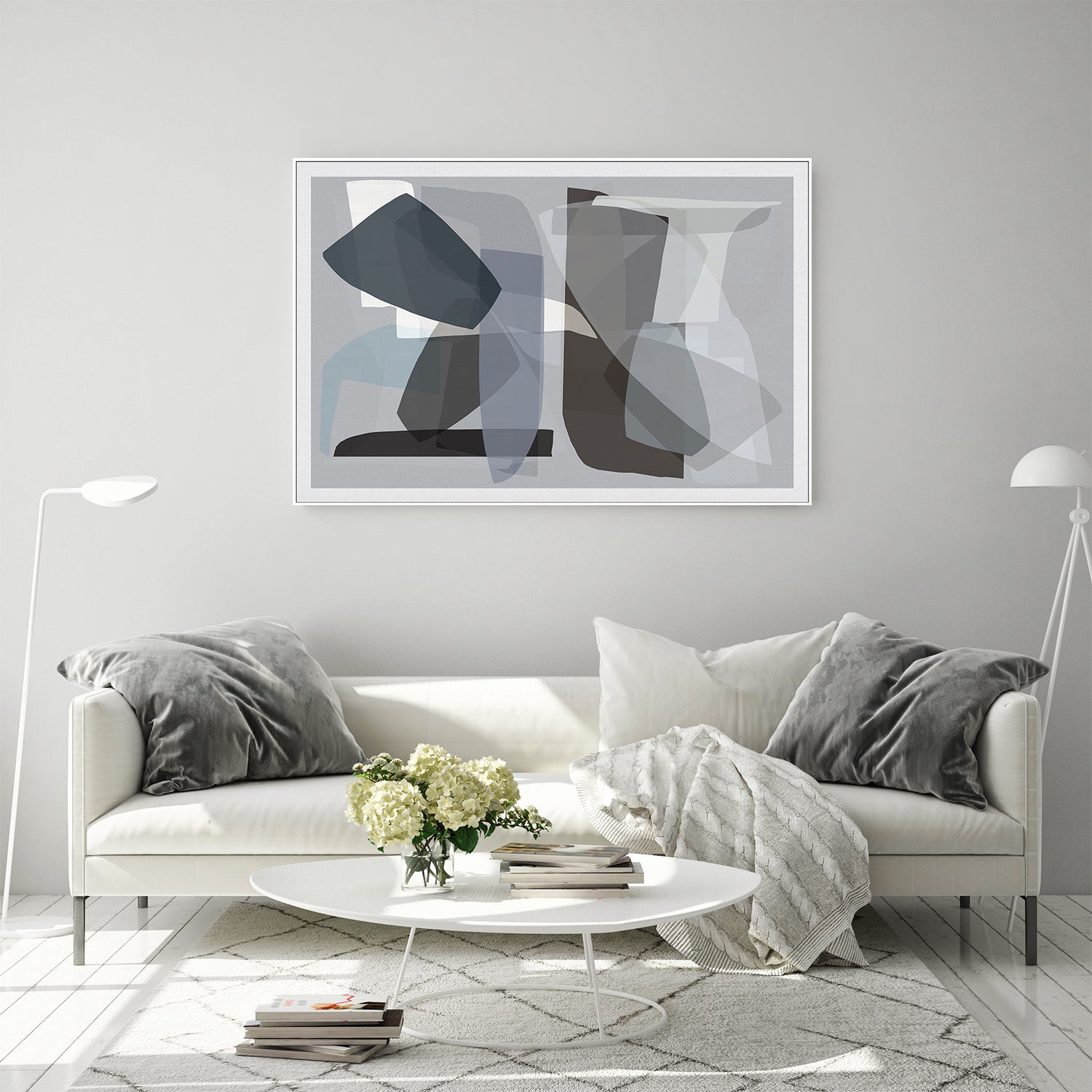 wall-art-print-canvas-poster-framed-Neutral Shapes, Style D-7