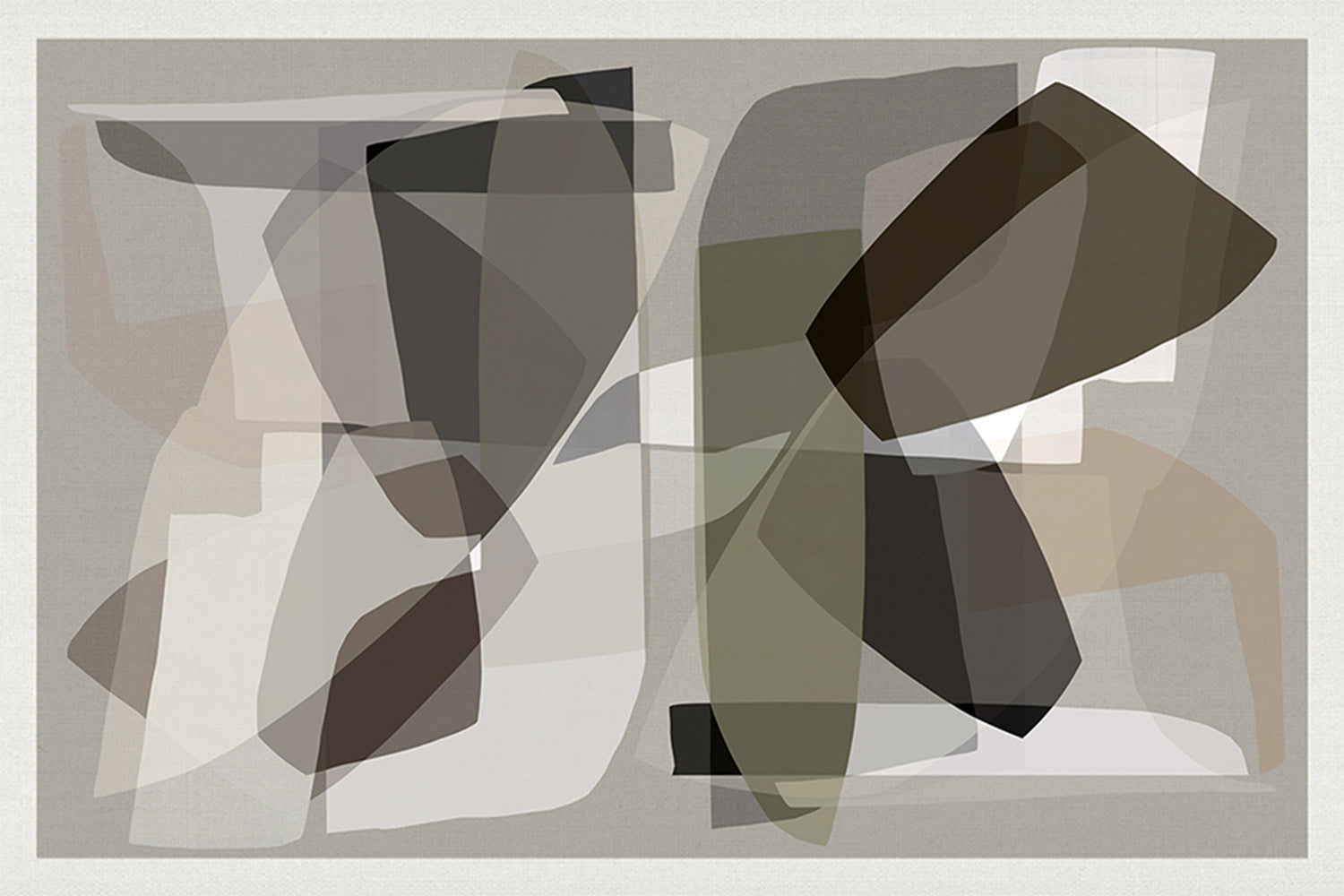 wall-art-print-canvas-poster-framed-Neutral Shapes, Style F-1