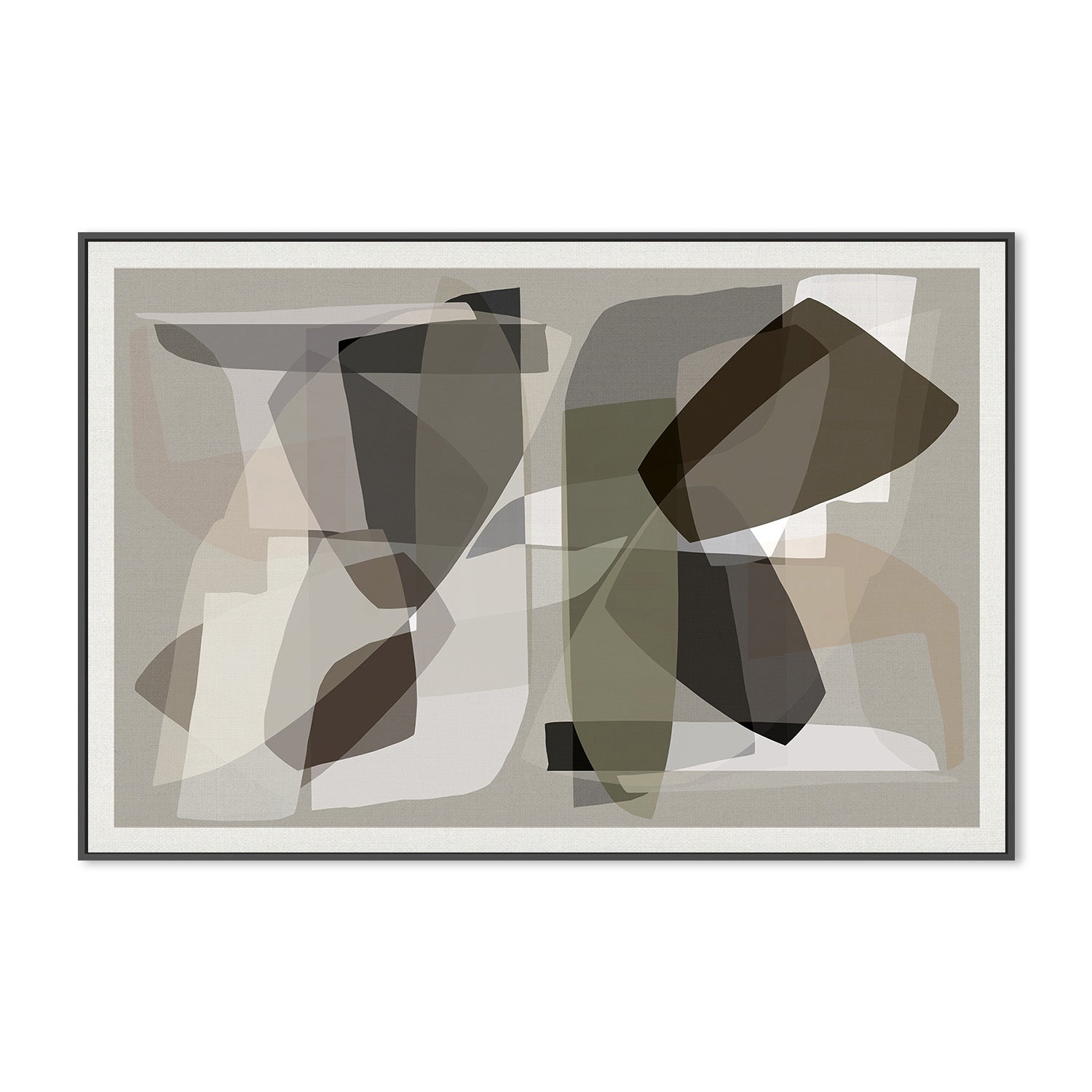 wall-art-print-canvas-poster-framed-Neutral Shapes, Style F-3