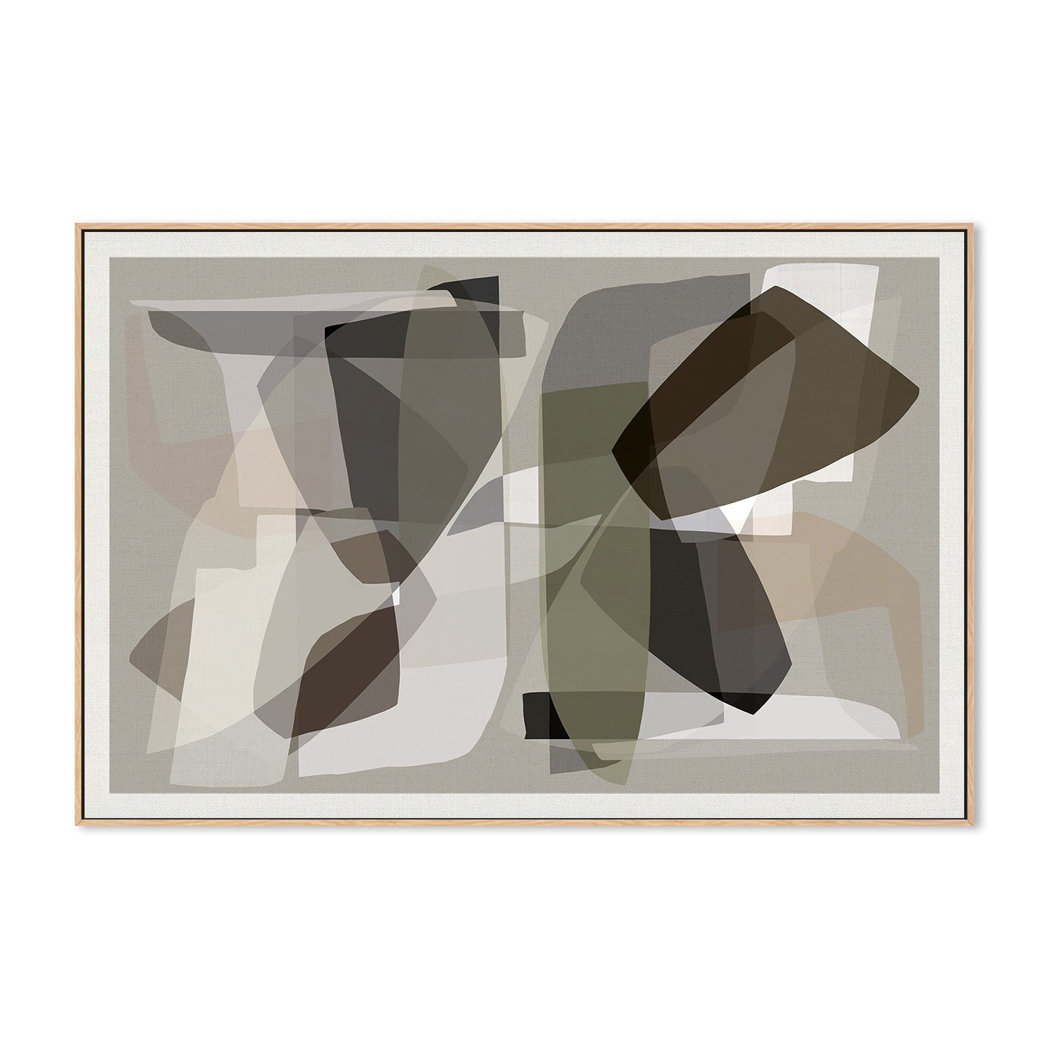 wall-art-print-canvas-poster-framed-Neutral Shapes, Style F-4