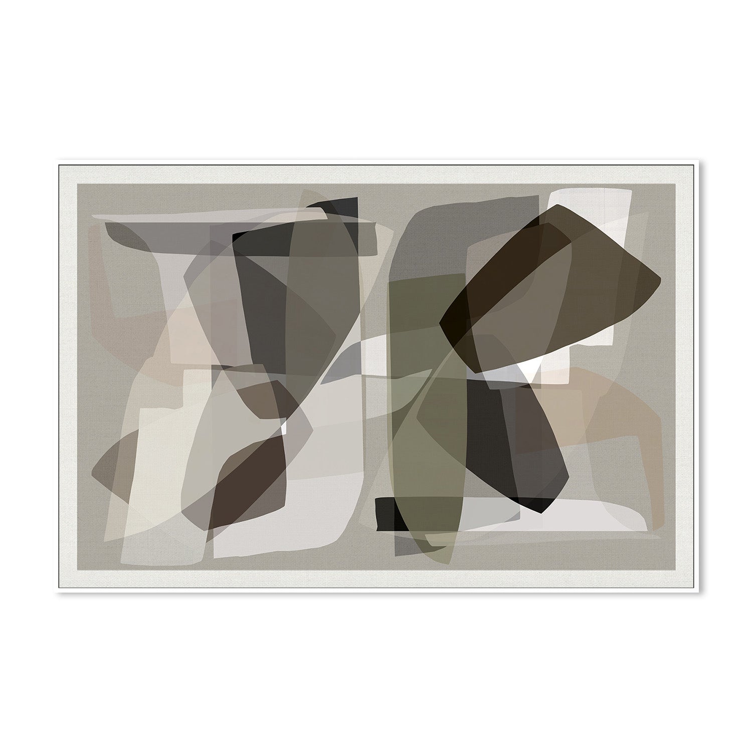 wall-art-print-canvas-poster-framed-Neutral Shapes, Style F-5