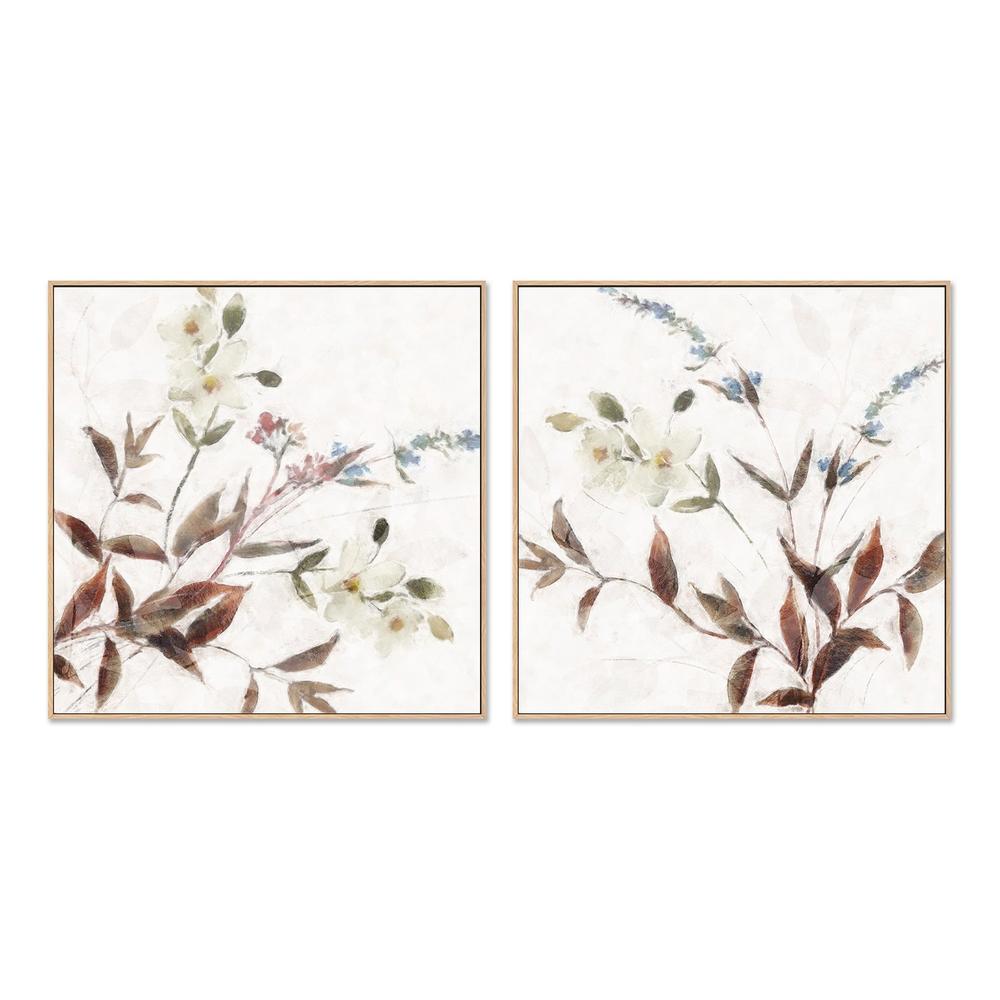 wall-art-print-canvas-poster-framed-Neutral Wild Flowers, Style A & B, Set of 2 , By Nina Blue-4